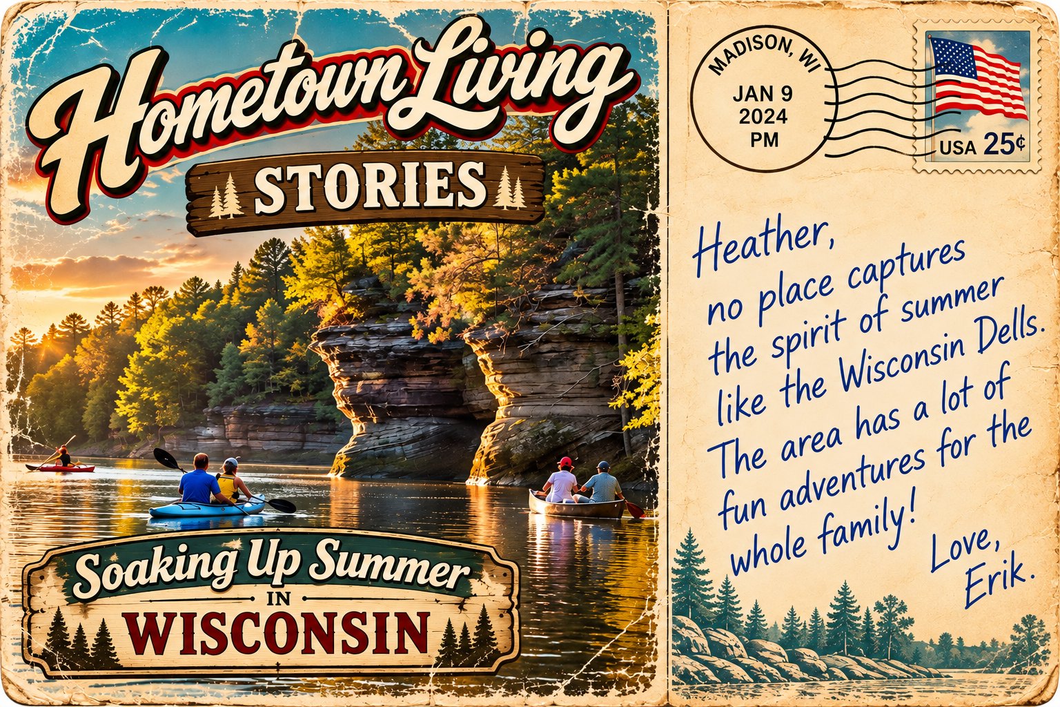 Hometown Living - Stories - Wisconsin Dells Adventure Postcard