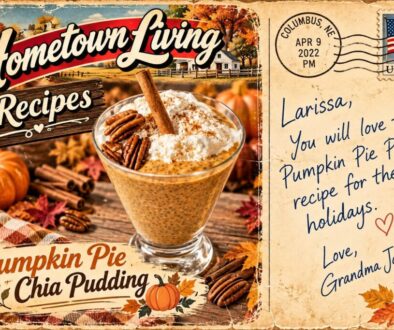 Hometown Living - Recipes - Pumpkin Pie Chia Pudding Postcard