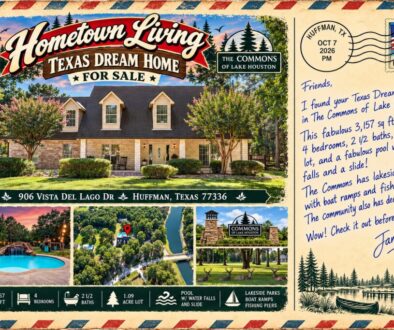 Texas Dream Home Postcard - 906 Vista Del Lago Dr 77336 - Hometown Living - James Bollig